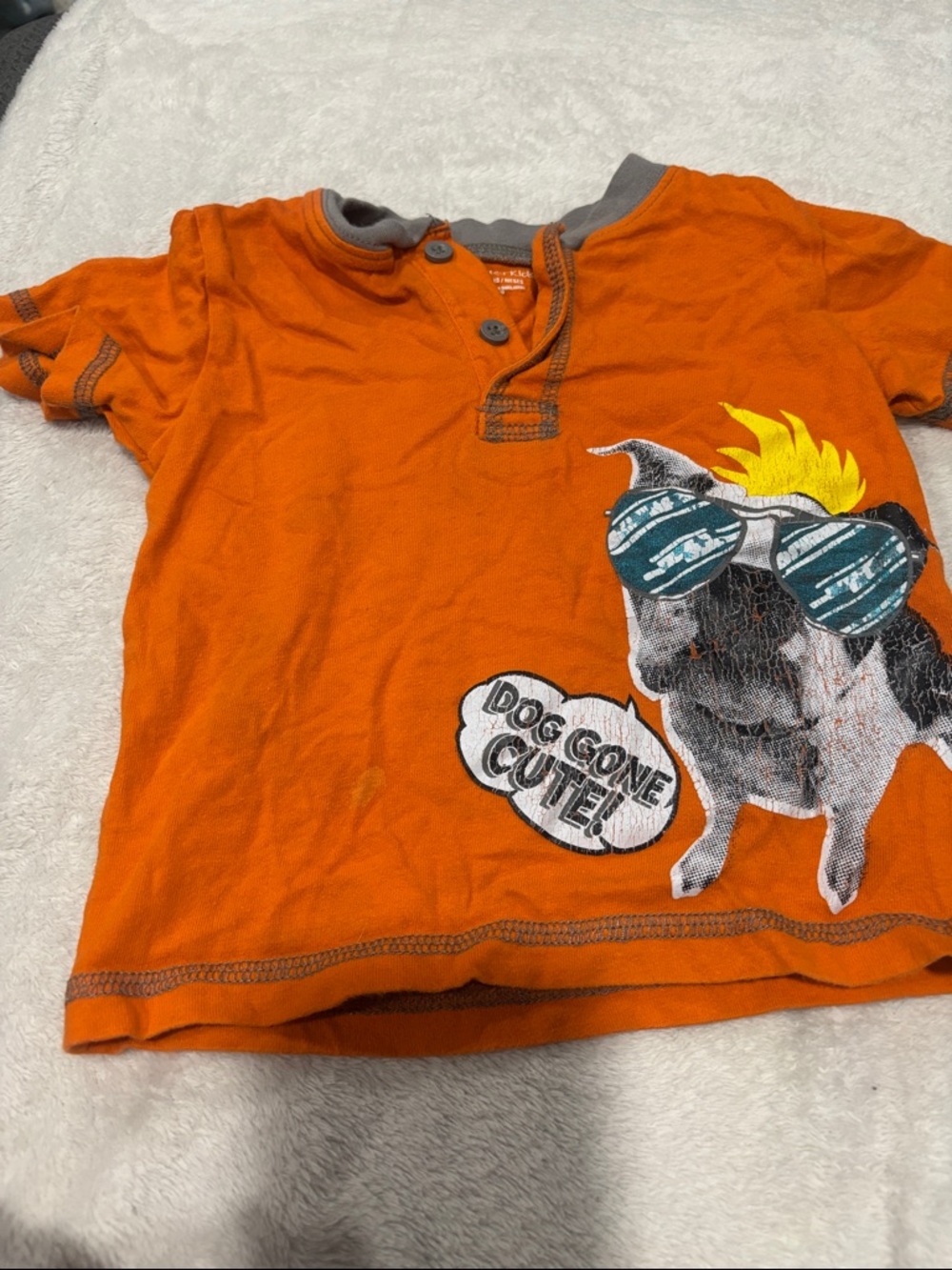 🟢10/$10 - Kids Orange Graphic Dog Tee